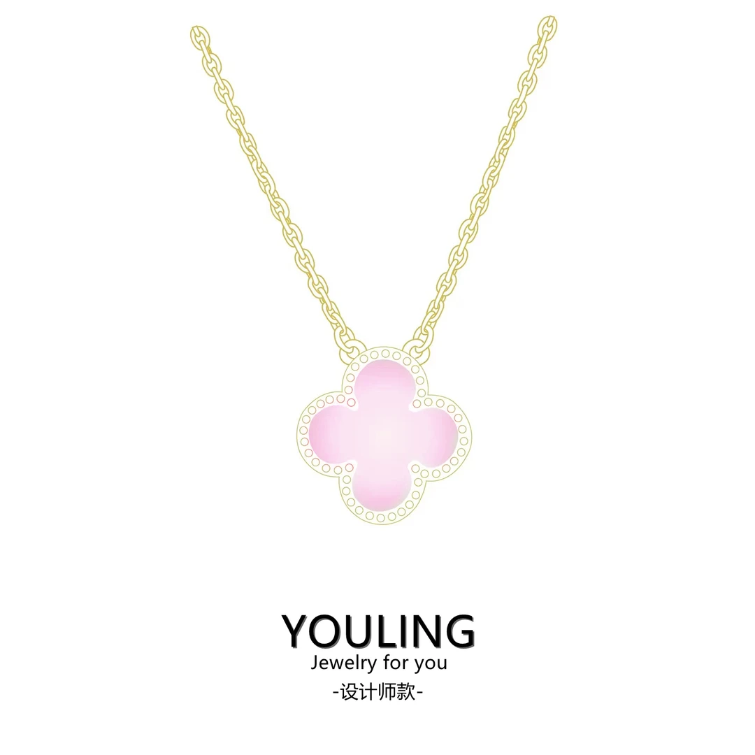 YOULING/柚琳   紫色四叶草项链 L271