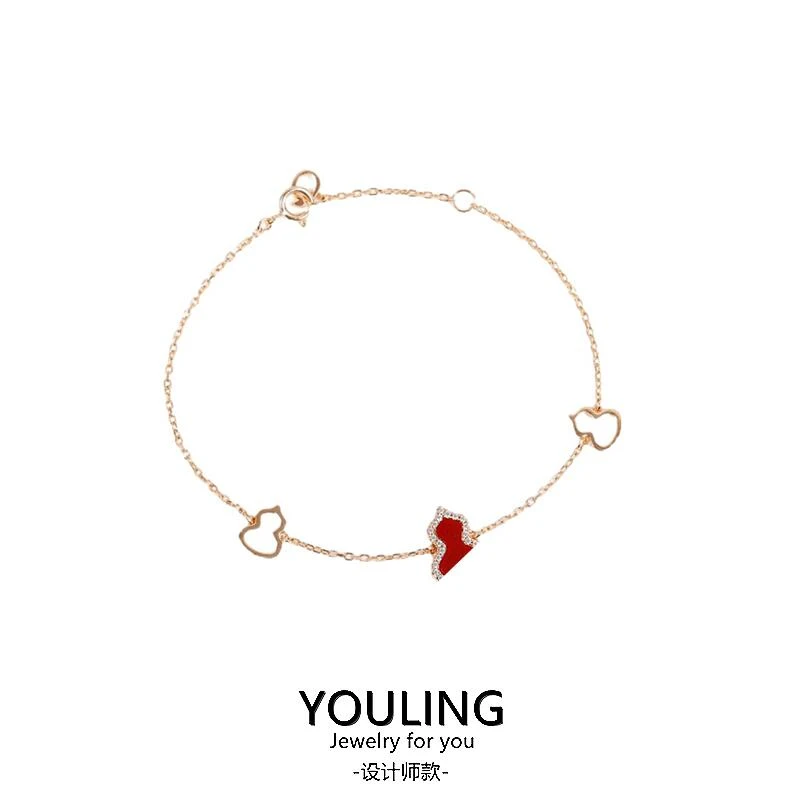 YOULING/柚琳 轻奢时尚葫芦气质红色手链