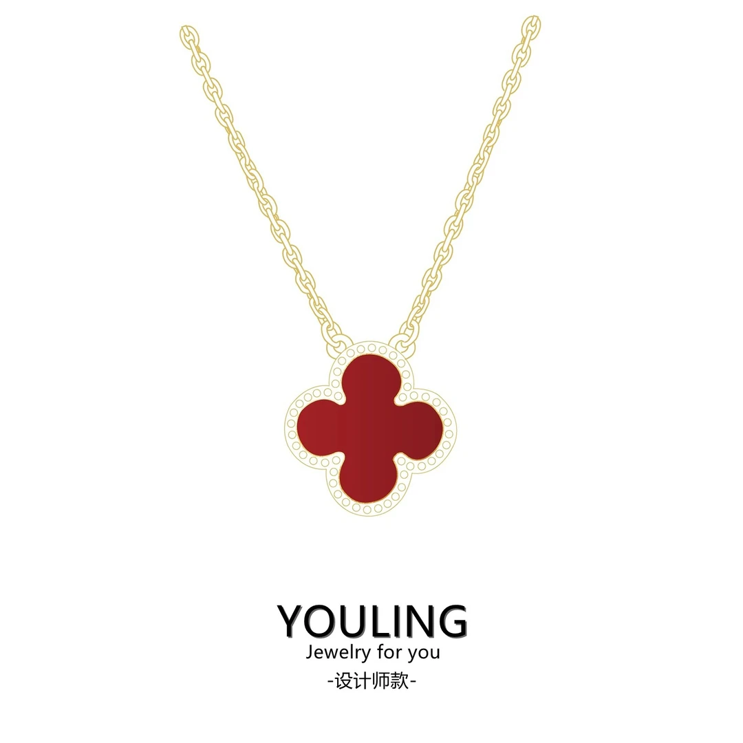 YOULING/柚琳 三色四叶项链女锁骨链百搭新款