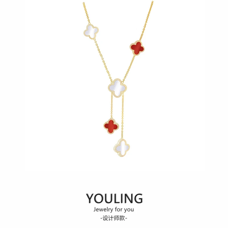 YOULING/柚琳 红白拼色项链