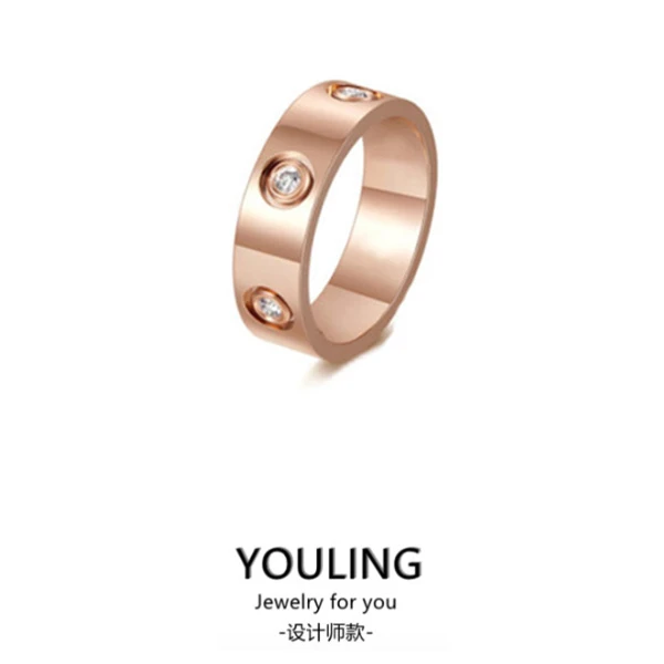 YOULING/柚琳  高级经典满Z戒指情侣经典款环 L291