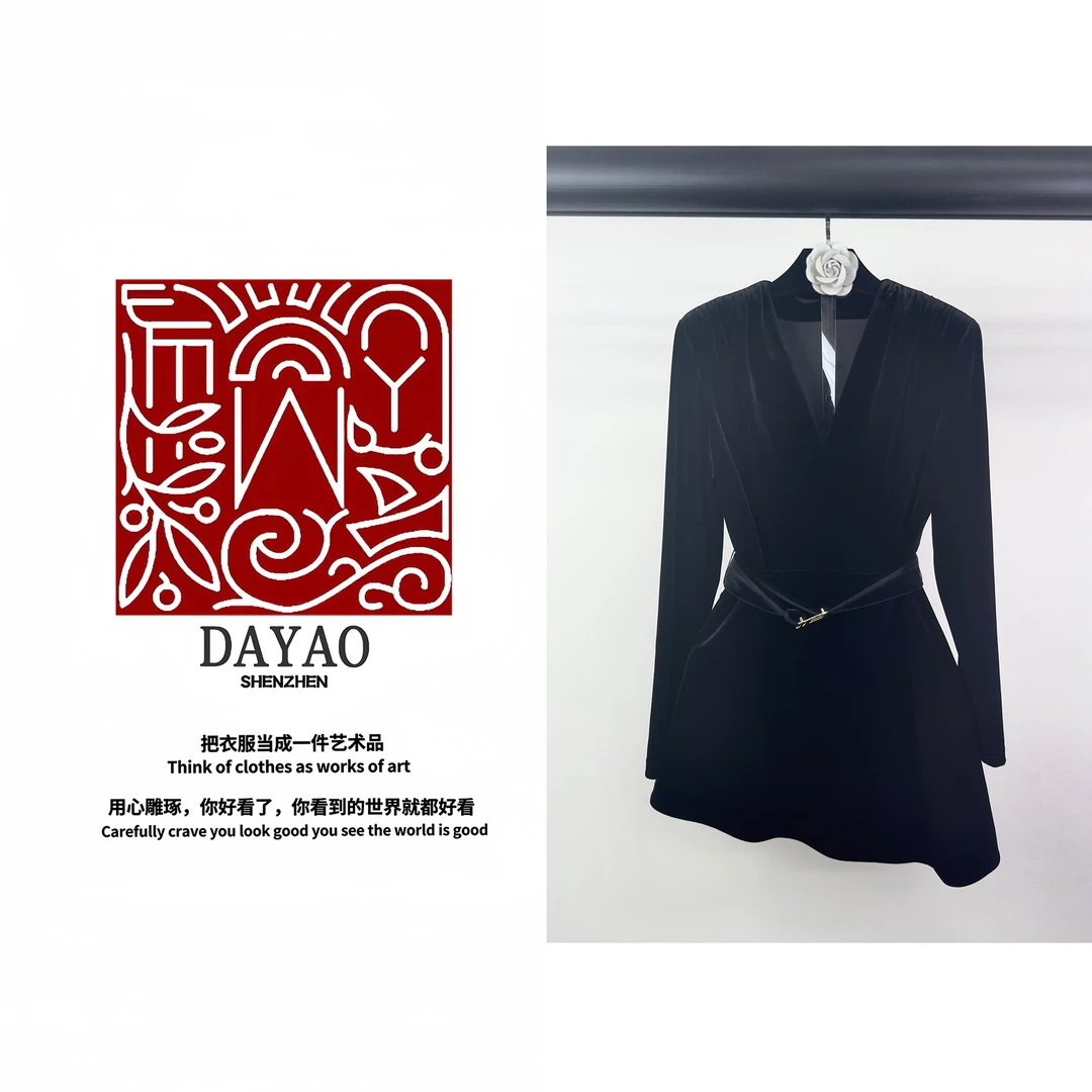 「DAYAO」24s新款时尚休闲高级气质名媛连衣裙轻奢高端女装WY1515