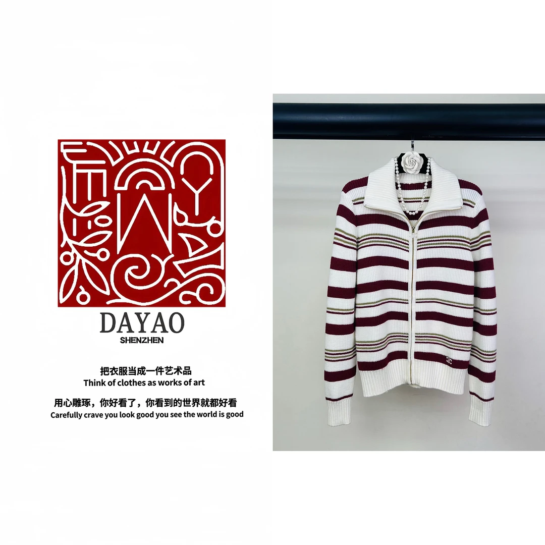 「DAYAO」时尚休闲百搭高级设计感针织衫轻奢高端女装WYAJ241034