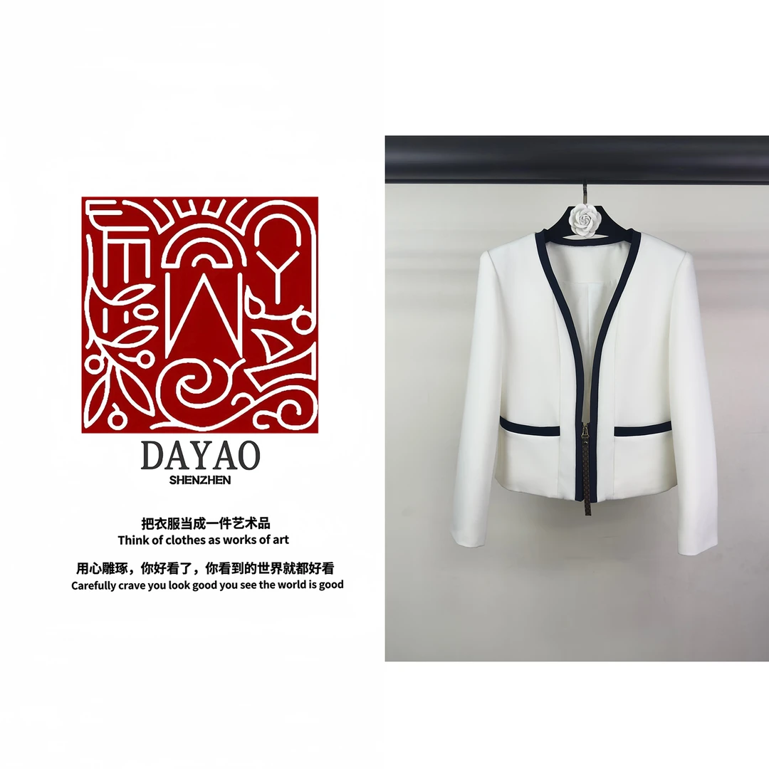 「DAYAO」24s新时尚气质百搭白色温柔小香外套轻奢高端女装WYA24852