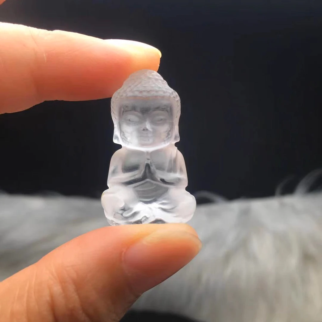白水晶无孔宝宝佛，25*12mm DIY好物
