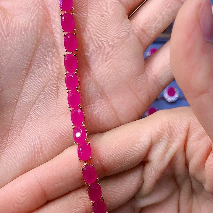 红宝石手链银S925镶嵌