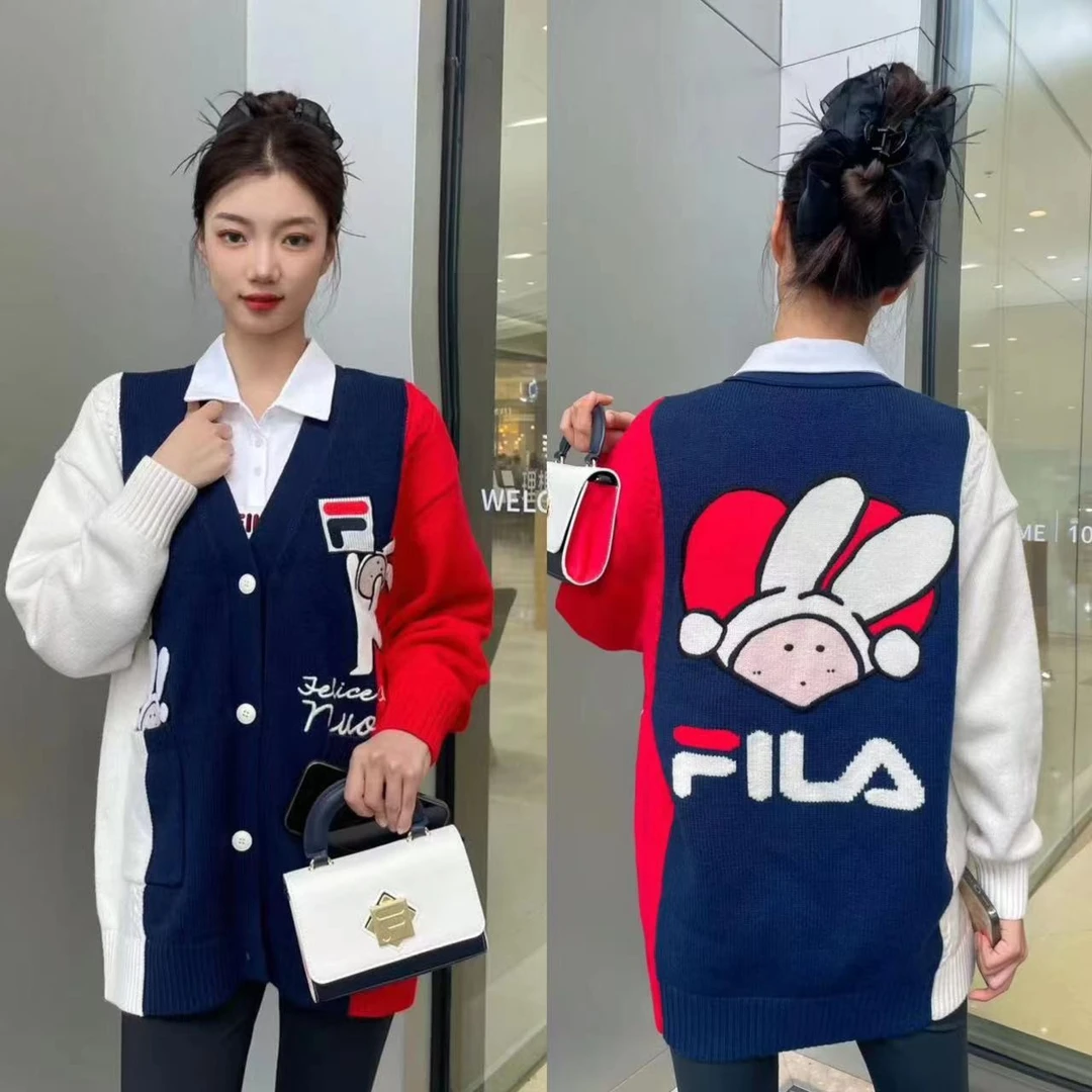 Fila/斐乐FILA 【高圆圆同款】安东尼不二兔开衫毛衣F11W319407