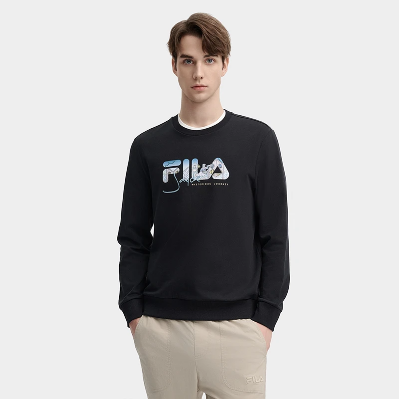 Fila/斐乐【雅丹风穿搭】 24新品秋装男士时尚休闲宽松套头卫衣长袖