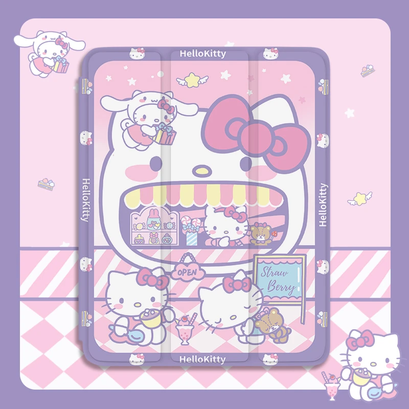 【三折式凯蒂合集】ipad保护壳平板套华为MatePad带笔槽