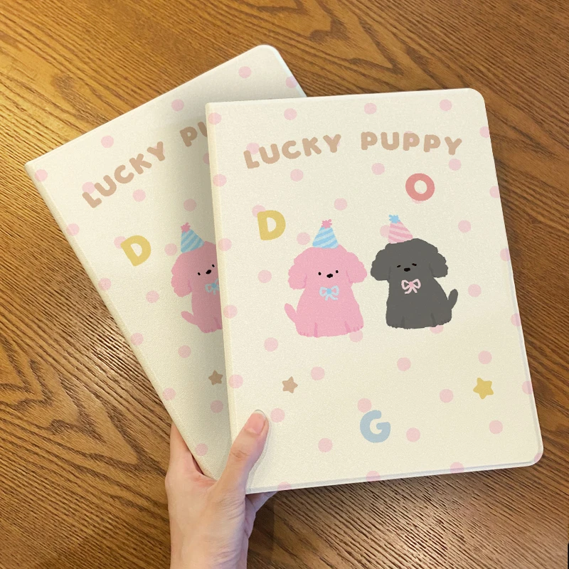 【书本式小狗派对】新款小米平板保护套华为荣耀带笔槽ipad两只小狗