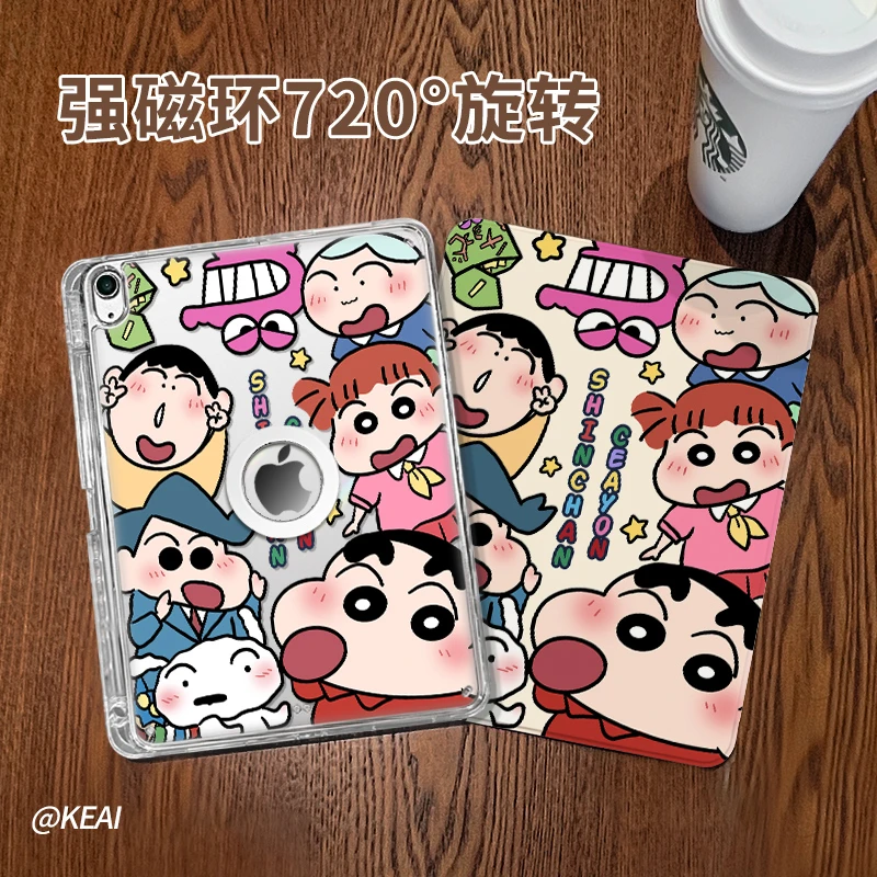 【磁吸书本分离】蜡笔小新适用华为苹果iPad11air7平板保护壳亚克力