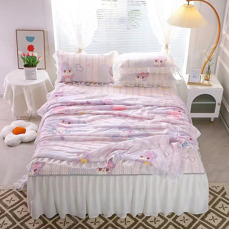 凉感丝夏凉被床上用品夏天薄被子乳胶被可机洗水洗空调被亲肤凉感