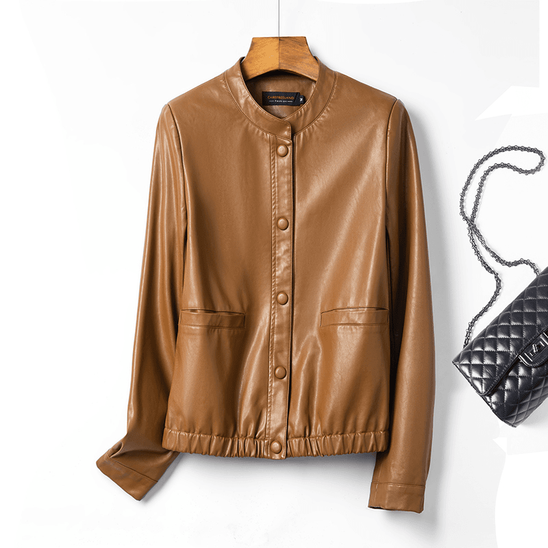 海宁真皮皮衣女夹克外套 （绵羊皮） KFLD-7712#