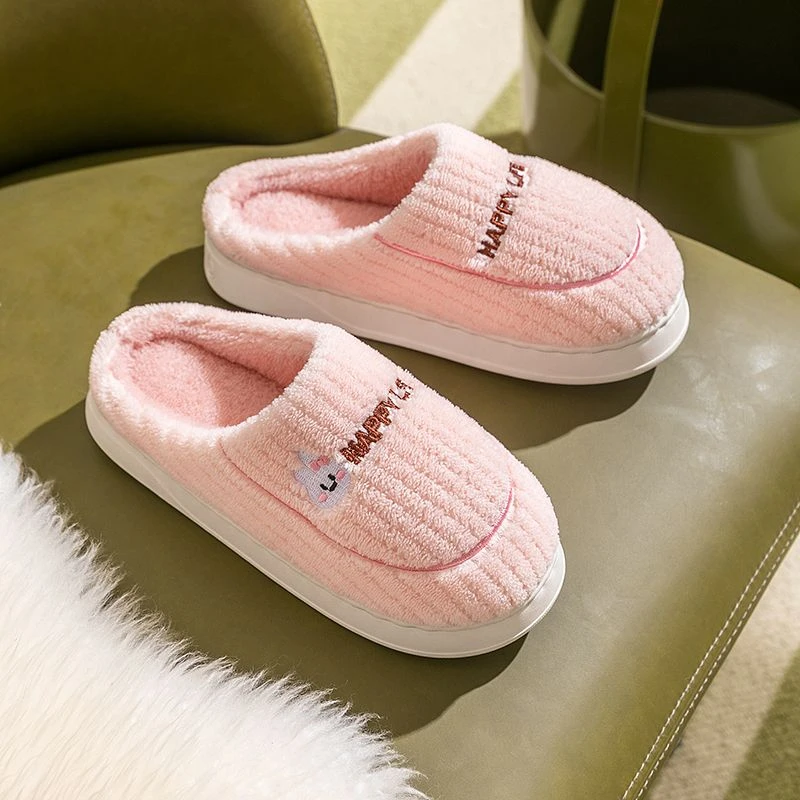 棉拖鞋男2024新款冬季加绒室内保暖毛毛拖鞋女士情侣居家室内棉鞋
