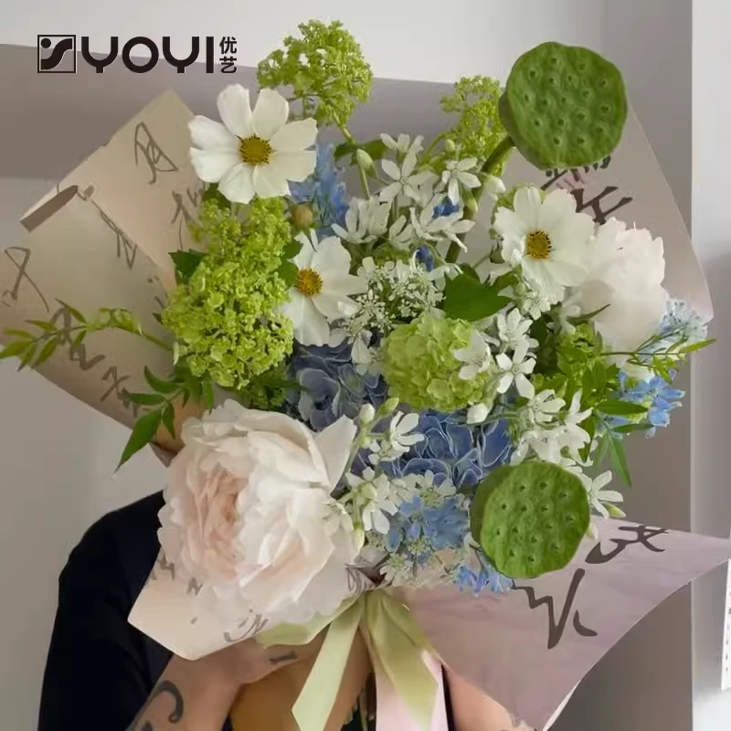 优艺  新中式国潮风书法艺术包装纸鲜花花束DIY礼品包装纸