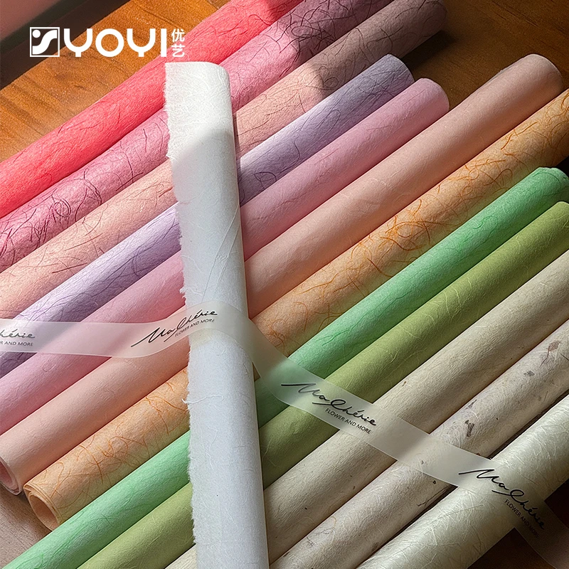 优艺  韩国进口麻丝绒丝纸高级质感手撕包花纸鲜花花束包装材料