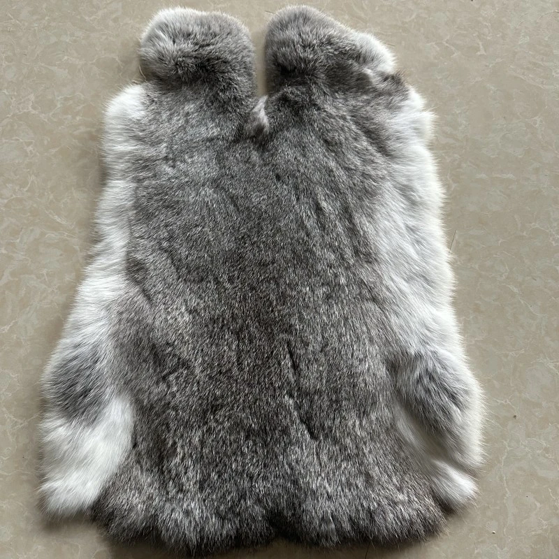 皮毛一体兔毛整张兔子皮天然皮草毛料DIY护膝垫子毛边摆件纯色