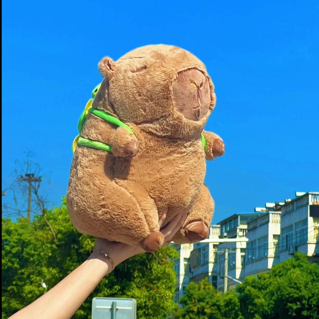 可爱卡通卡皮巴拉玩具抱枕一个毛绒玩具哄睡抱枕