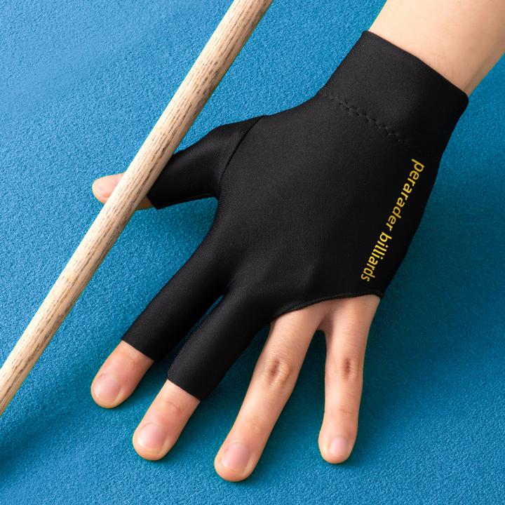 台球店手套三指防摩擦滑男女耐用高端打桌球杆吸汗教练黑专用夏季