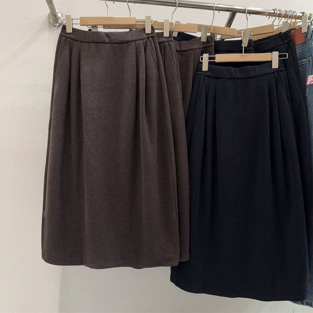 （花苞裙）SEAWHEN后开叉休闲半身裙女高腰百搭中长款A字包臀裙