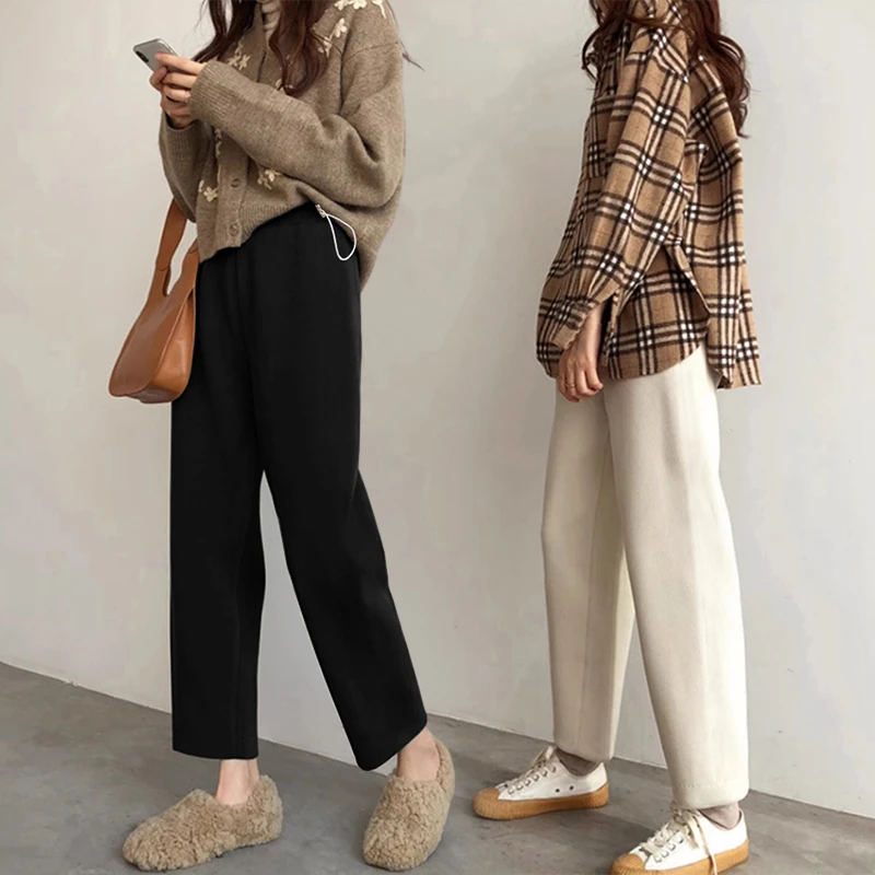 孕妇哈伦裤冬季外穿加绒抽绳萝卜裤宽松休闲显瘦奶奶裤孕妇裤春秋