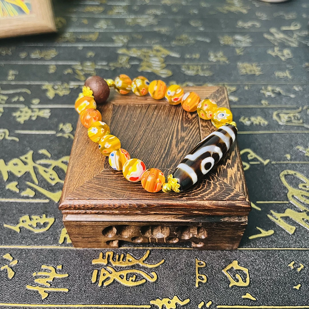 铜合金手链 藏风复古彩色百搭镶嵌手串【D6569】7