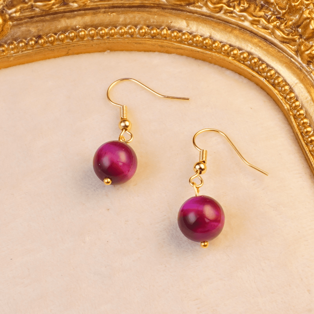 铜合金耳饰 手工气质时尚复古古风长款紫色民族风耳饰【D6301】7①