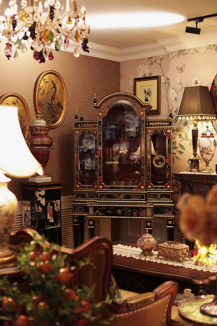 潇允饰家/高档装饰柜/酒柜/展示柜/古董柜/古典/手绘美式复古家具