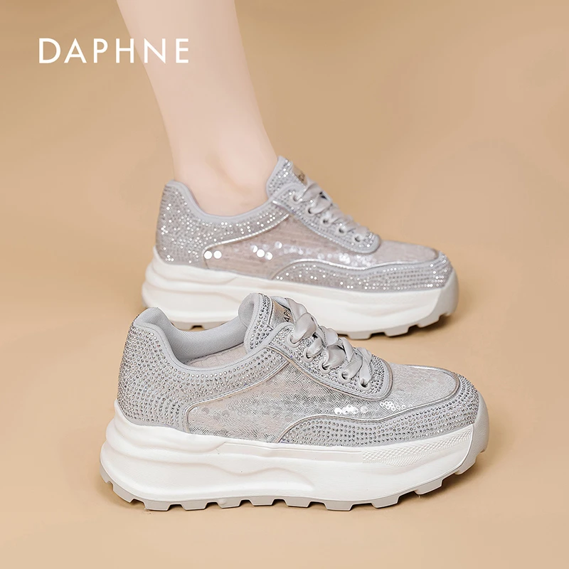 达芙妮厚底舒适运动休闲老爹鞋2025夏新款韩版时尚百搭夏季女鞋