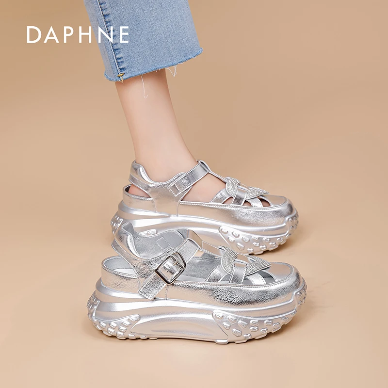 【云起潮生】达芙妮厚底增高休闲鞋2025透气夏季潮流女款