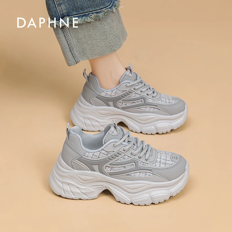 达芙妮增高厚底老爹鞋女2025秋季新款舒适休闲百搭运动鞋