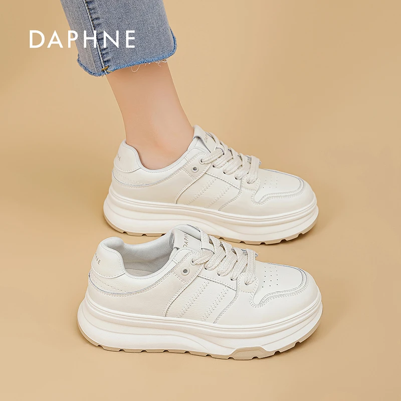 达芙妮厚底小白鞋女款2025新款秋季爆款鞋子增高板鞋透气休闲鞋
