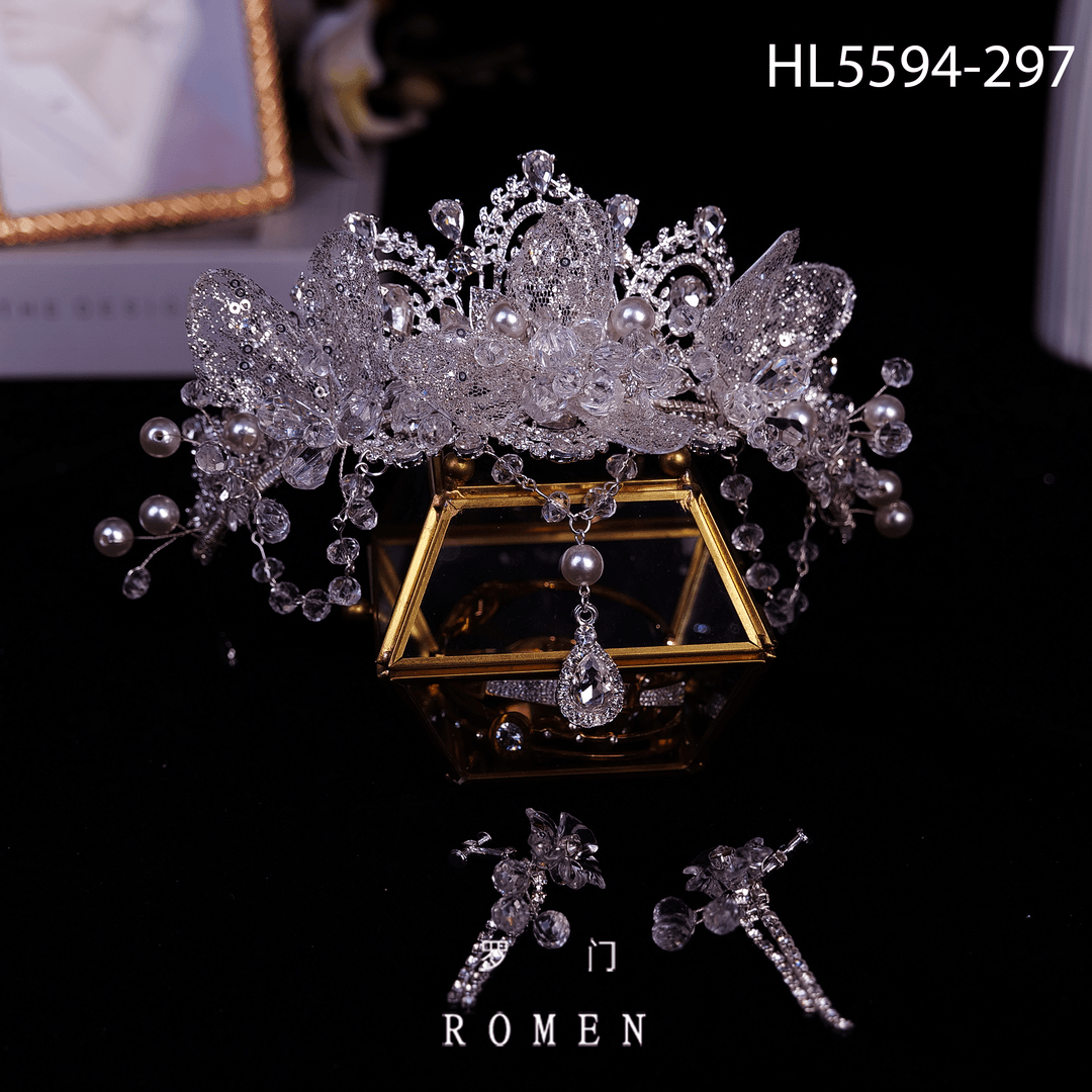 【（有耳饰）HL5594皇冠】ROMEN新娘头饰化妆师跟妆饰品