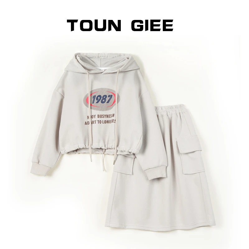 2024早秋新套装女童春秋款中大童连帽卫衣裙子秋装两件套