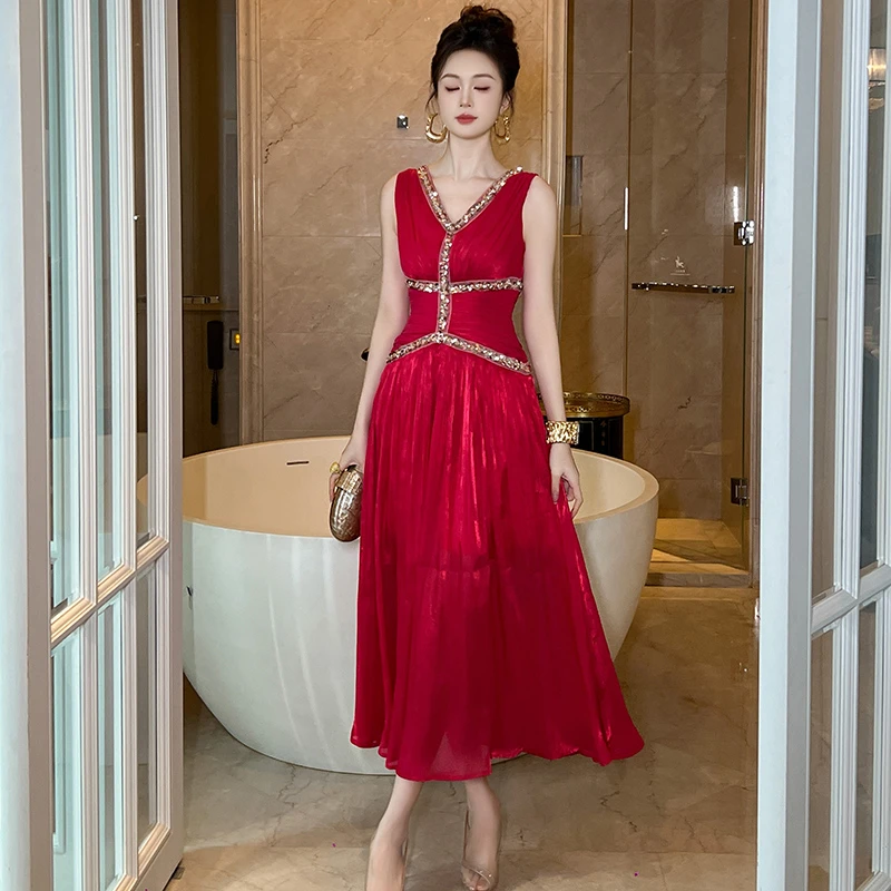 51060连衣裙修身结婚时尚气质显瘦宴会年会设计师修身收腰