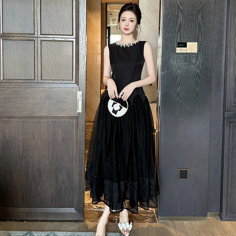 2024新款气质设计师新款名媛收腰连衣裙气质轻奢显瘦 9893