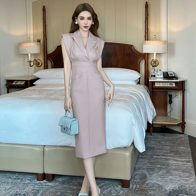 女装连衣裙显瘦气质时尚法式收腰修身轻奢名媛轻熟女神范30841