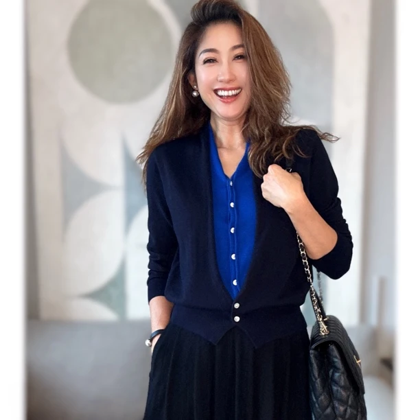 “经典再现”时尚百搭假两件优雅气质羊毛衫