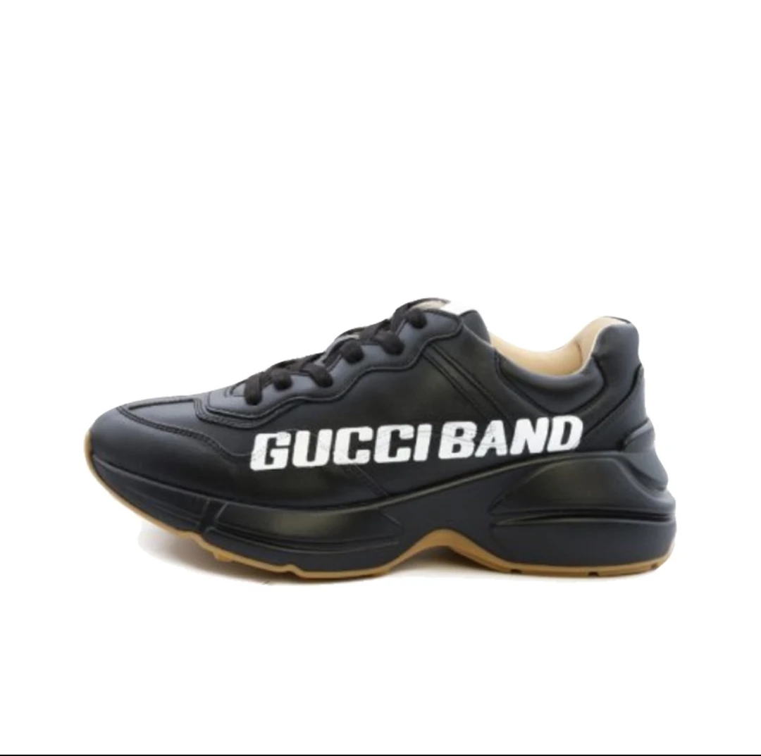 全新未使用 GUCCI/古驰 古驰 Band 全黑印花老爹鞋