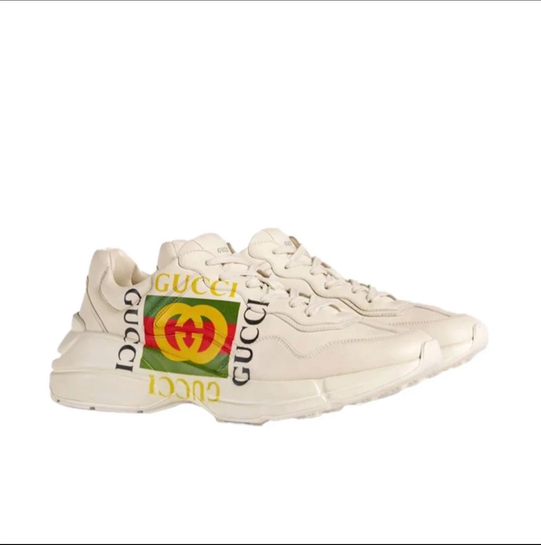 全新未使用 GUCCI/古驰 古驰 GUCCI 米色经典国旗老爹鞋男鞋复古