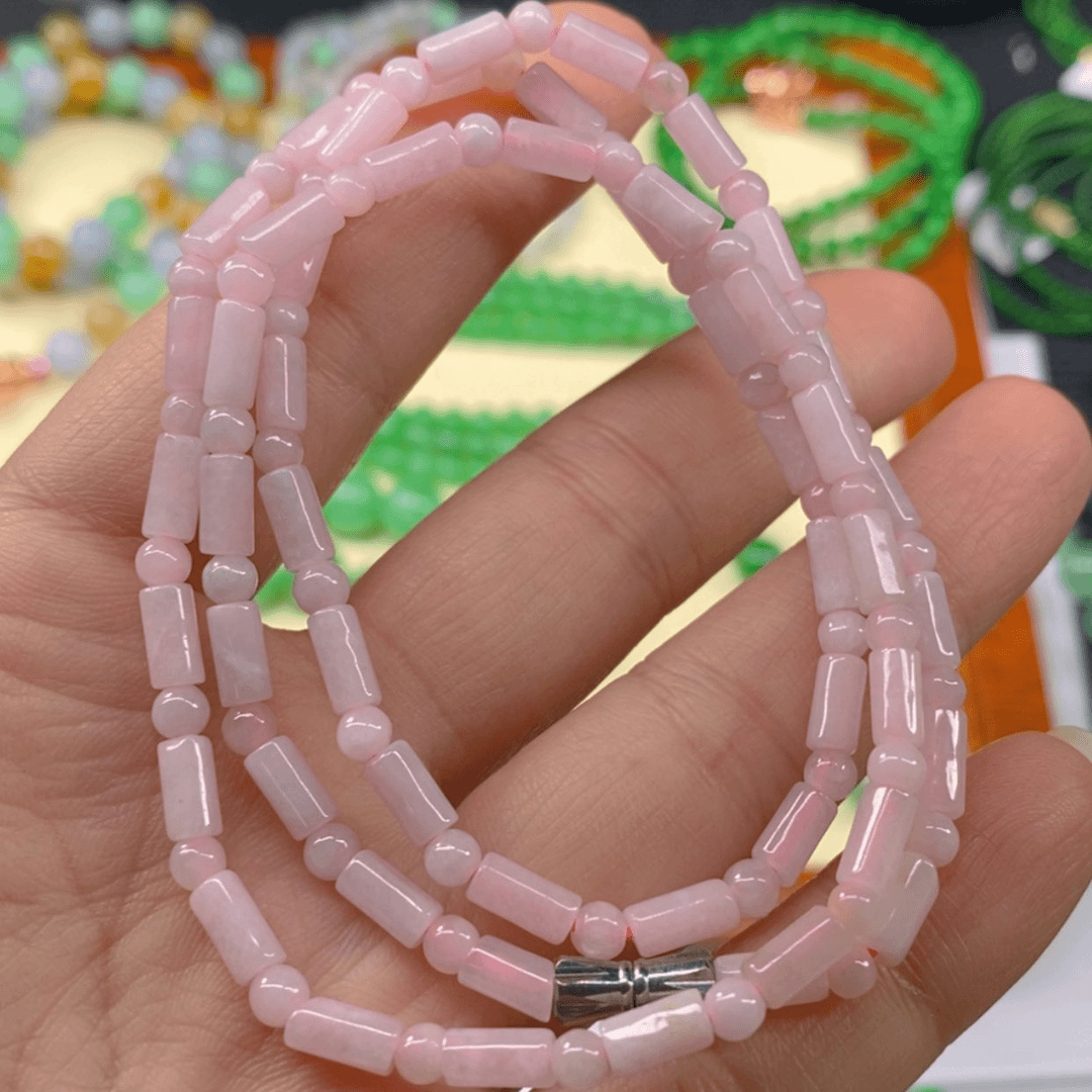 【闪购商品】翡翠颈饰未镶嵌粉路路通项链随机发货