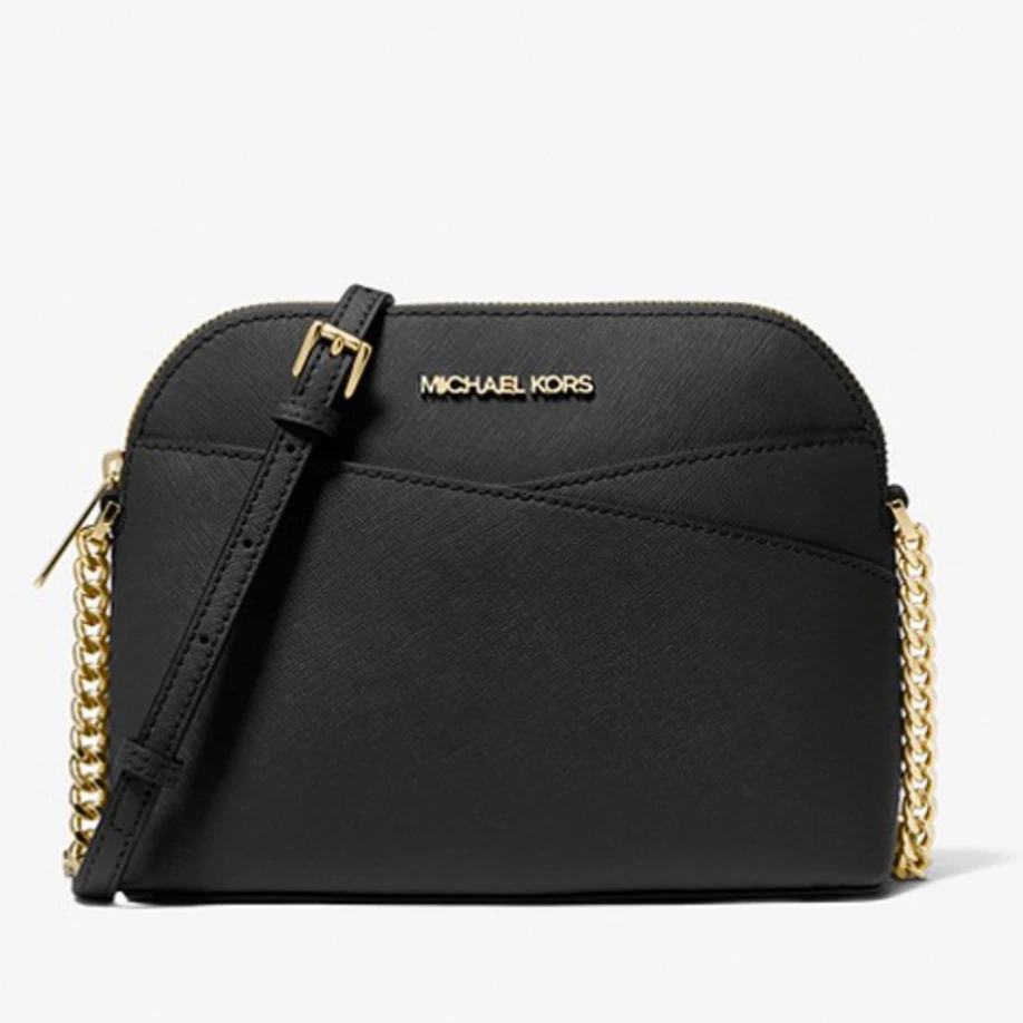 MICHAEL KORS/迈克高仕 黑色十字纹皮贝壳包斜挎包（22*17cm）