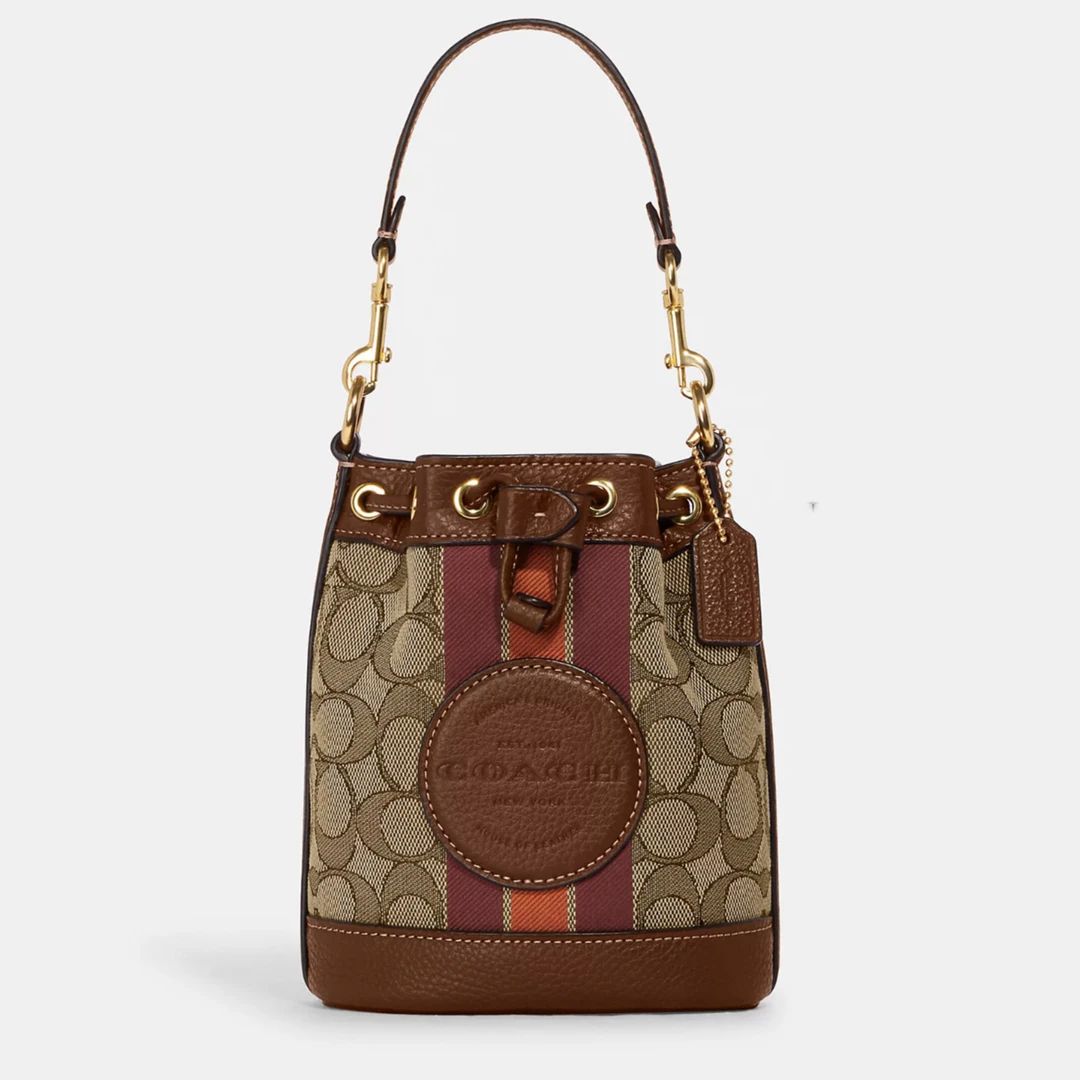 COACH/蔻驰卡其老花dempsey迷你水桶包C8322（16.5*14*9cm）
