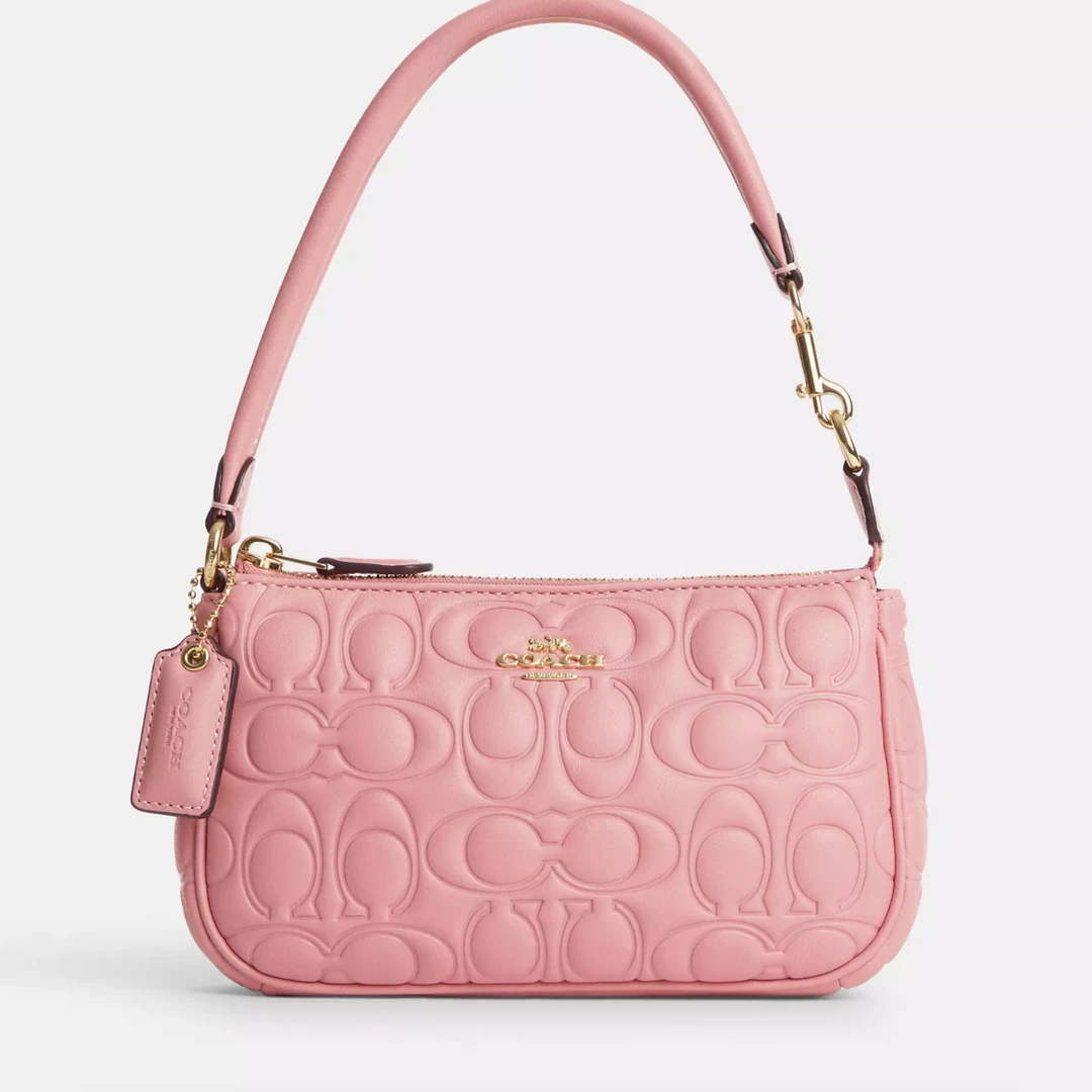 COACH/蔻驰粉色云朵老花nolita19手拎腋下包CM239(19*11*4CM)
