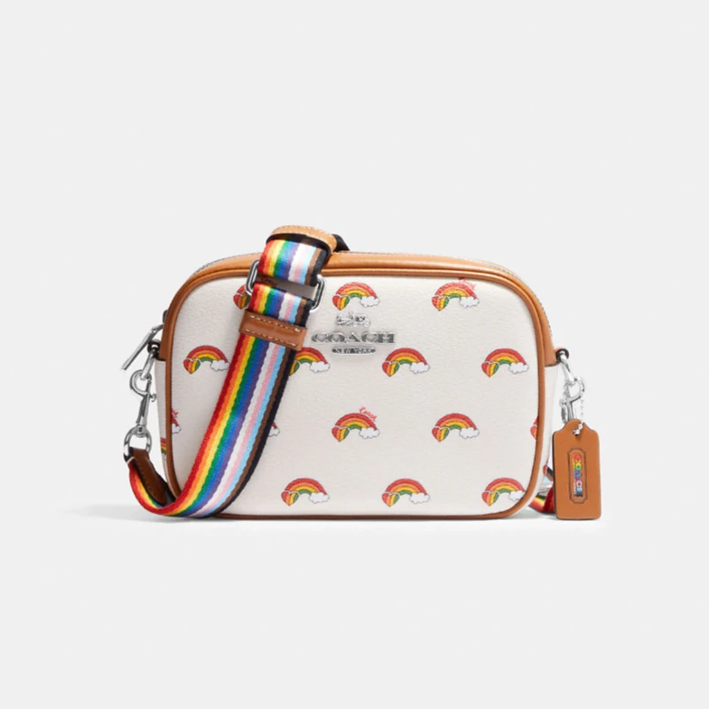 COACH/蔻驰白底彩虹宽肩带相机斜挎包CJ647（19*14cm）