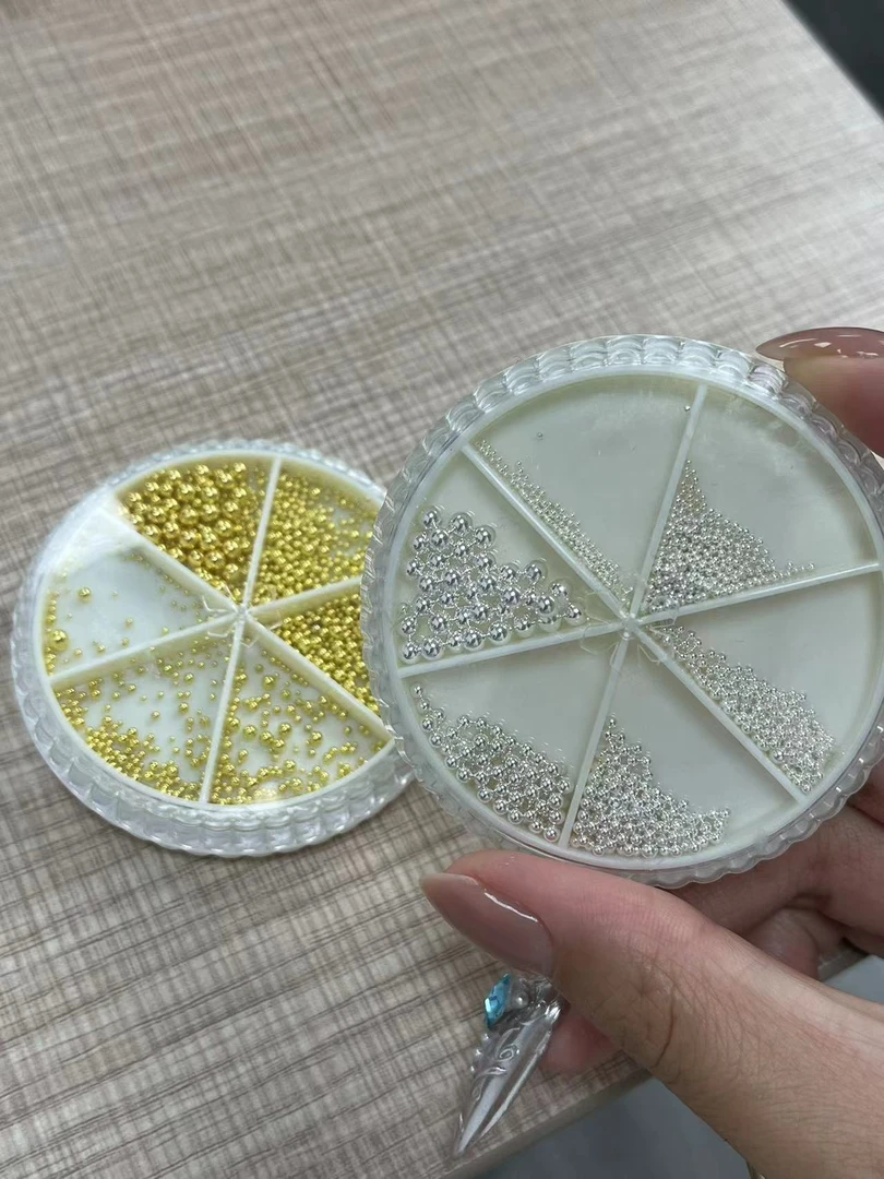 希妹美甲金+银圆盒钢珠组合