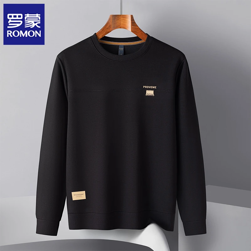 Romon/罗蒙长袖卫衣圆领运动春秋休闲男士套头休闲衫潮流青年