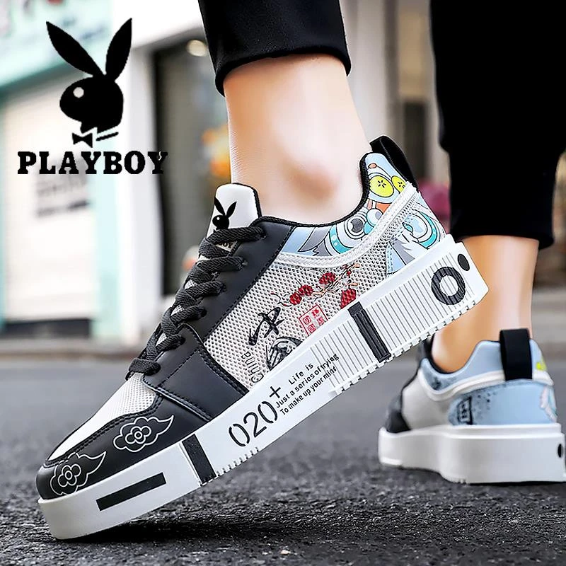 花花公子男鞋2025冬季网面运动百搭潮流舒适设计感学生国潮鞋子
