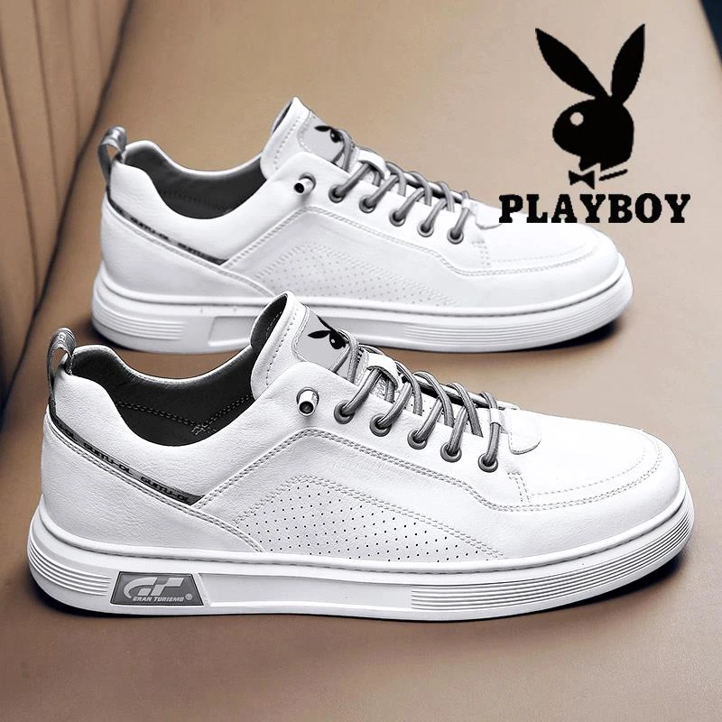 花花公子鞋子男鞋春季新款爆款休闲板鞋百搭软底防滑工作小白潮鞋