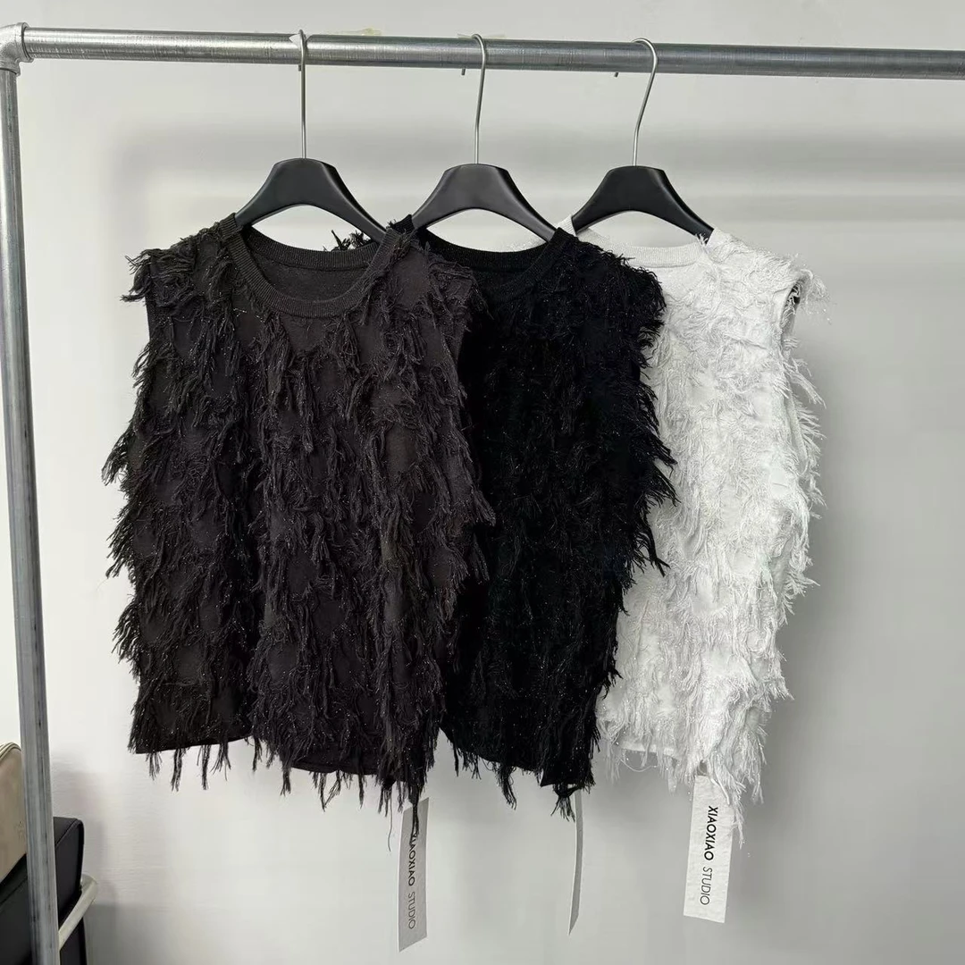 【ZHIXIAO】秋冬新款：流苏毛毛背心马甲295652